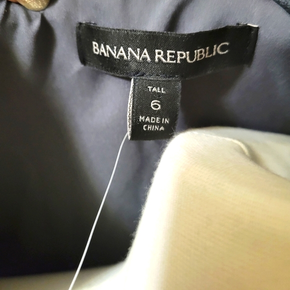 NEW Banana Republic Pintuck Flutter Sleeve Dress Grey size 6 Tall - Picture 8 of 15